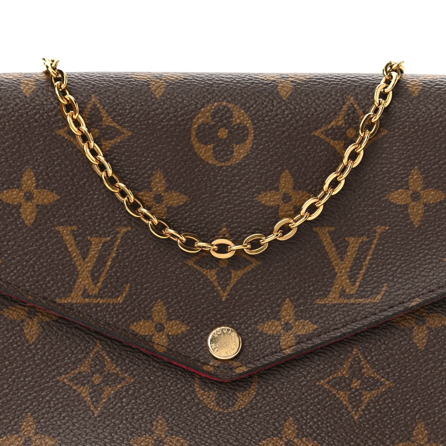 Monogram Pochette Felicie Chain Wallet Fuchsia