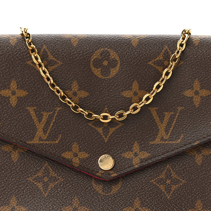 Louis Vuitton Monogram Pochette Felicie Chain Wallet Fuchsia 10 of 13