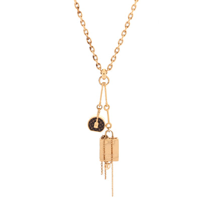 Louis Vuitton Metal Mini Boite Chapeau Pendant Necklace Gold 1 of 4