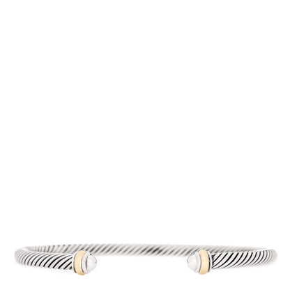 David Yurman Sterling Silver 18K Yellow Gold 4mm Cable Classics Bracelet 1 of 4