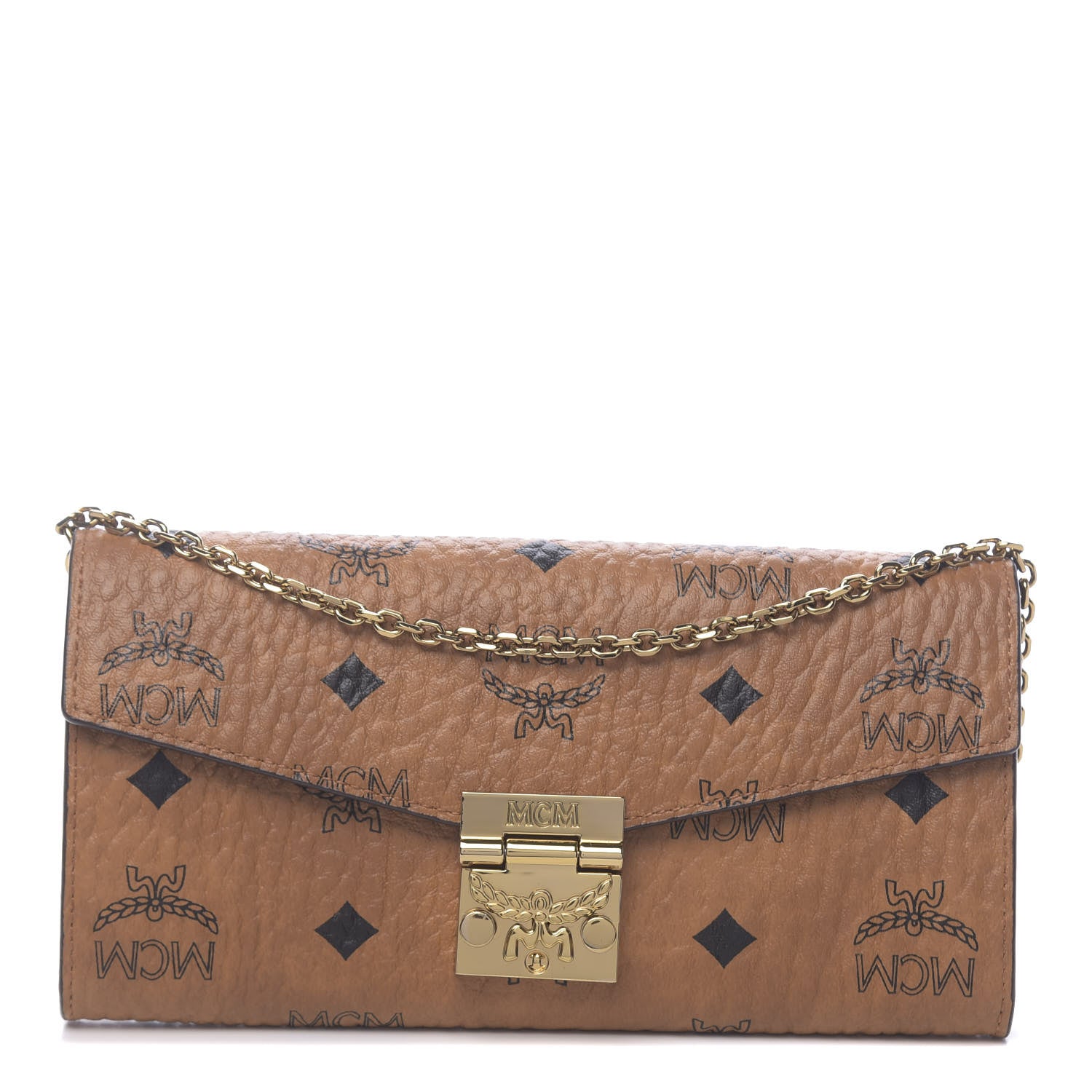 MCM Visetos Large Patricia Wallet On Chain Cognac 1 of 10