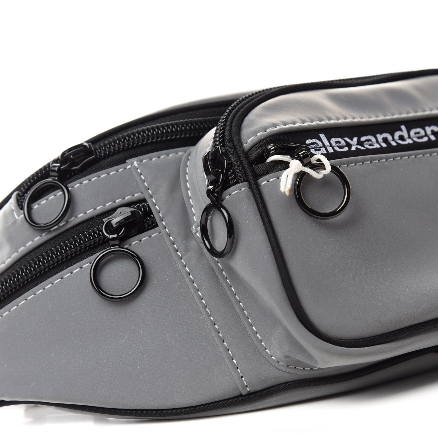 Nylon Logo Printed Attica Belt Bag Reflective Silver