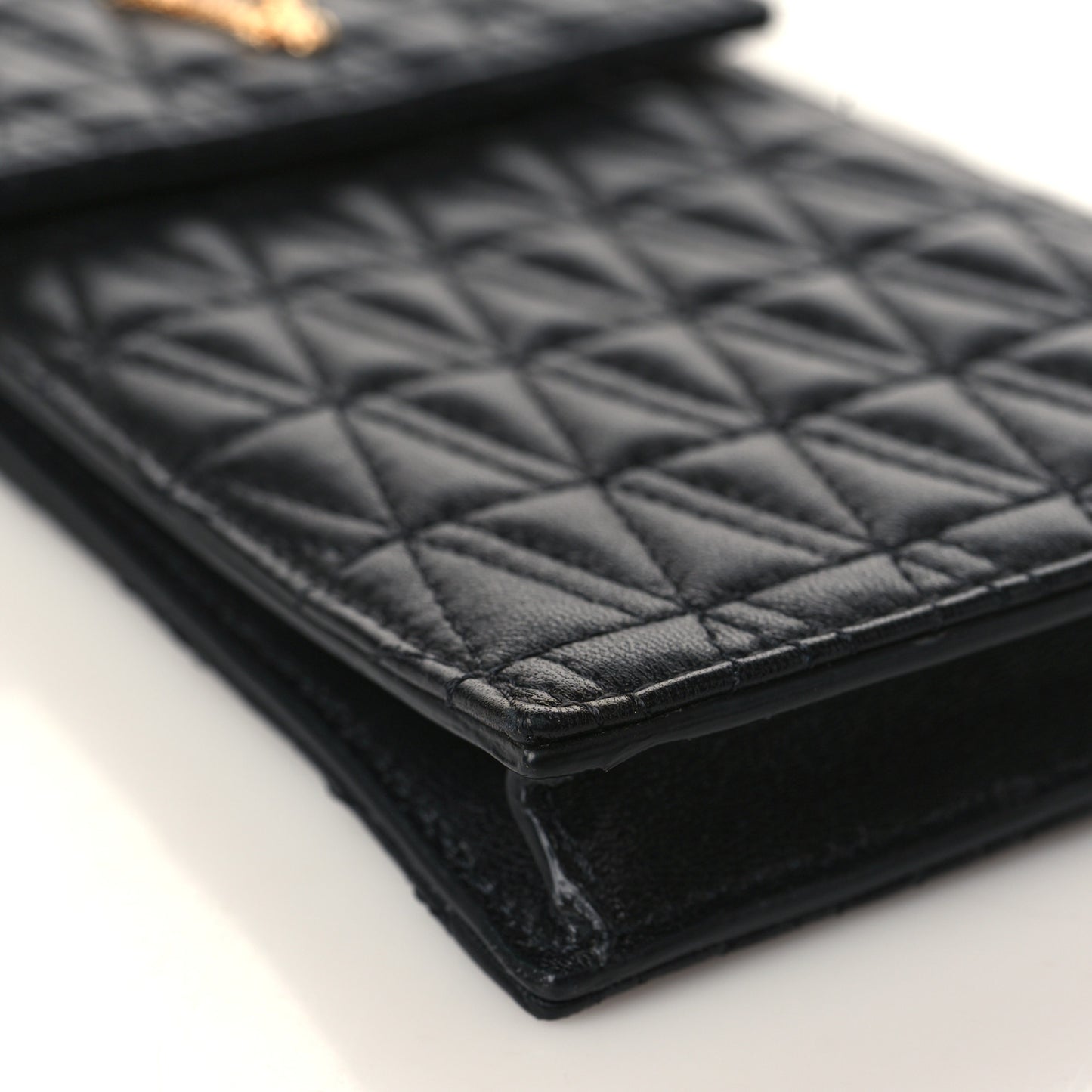 Nappa Quilted Virtus Phone Phone Crossbody Black