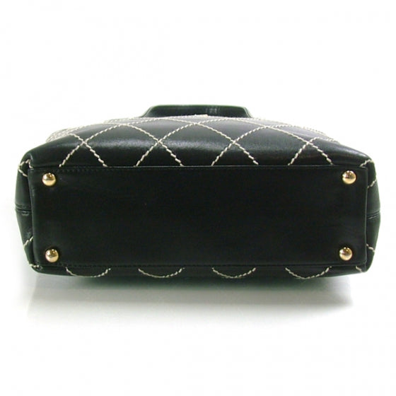 Leathter Quilted Surpique Tote Black