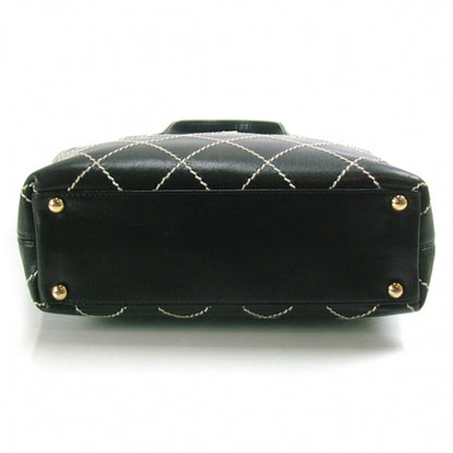 Chanel Leathter Quilted Surpique Tote Black 5 of 10