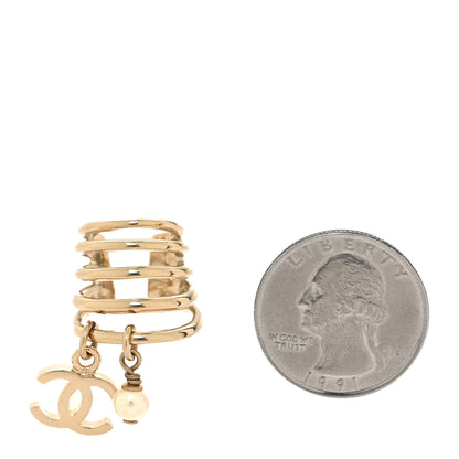Chanel Metal Pearl CC Single Jewel Ear Cuff Gold 2 of 4