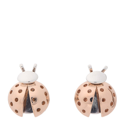 Tiffany Sterling Silver 18K Rose Gold Return to Love Bugs Ladybug Earrings 1 of 6