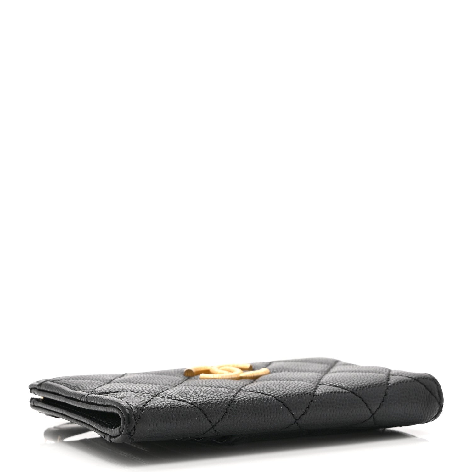 Chanel Caviar Quilted CC Zip Around Card Holder Black 4 of 10