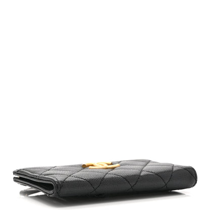 Chanel Caviar Quilted CC Zip Around Card Holder Black 4 of 10