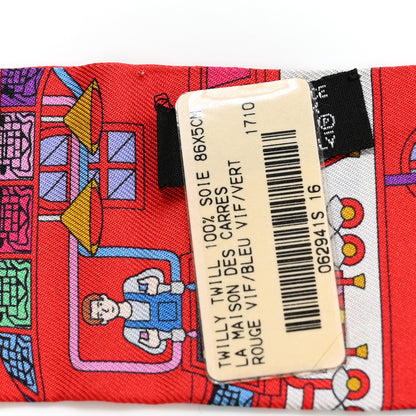 Hermes Silk La Maison des Carres Twilly Rouge Vif Bleu Vif Vert 3 of 4