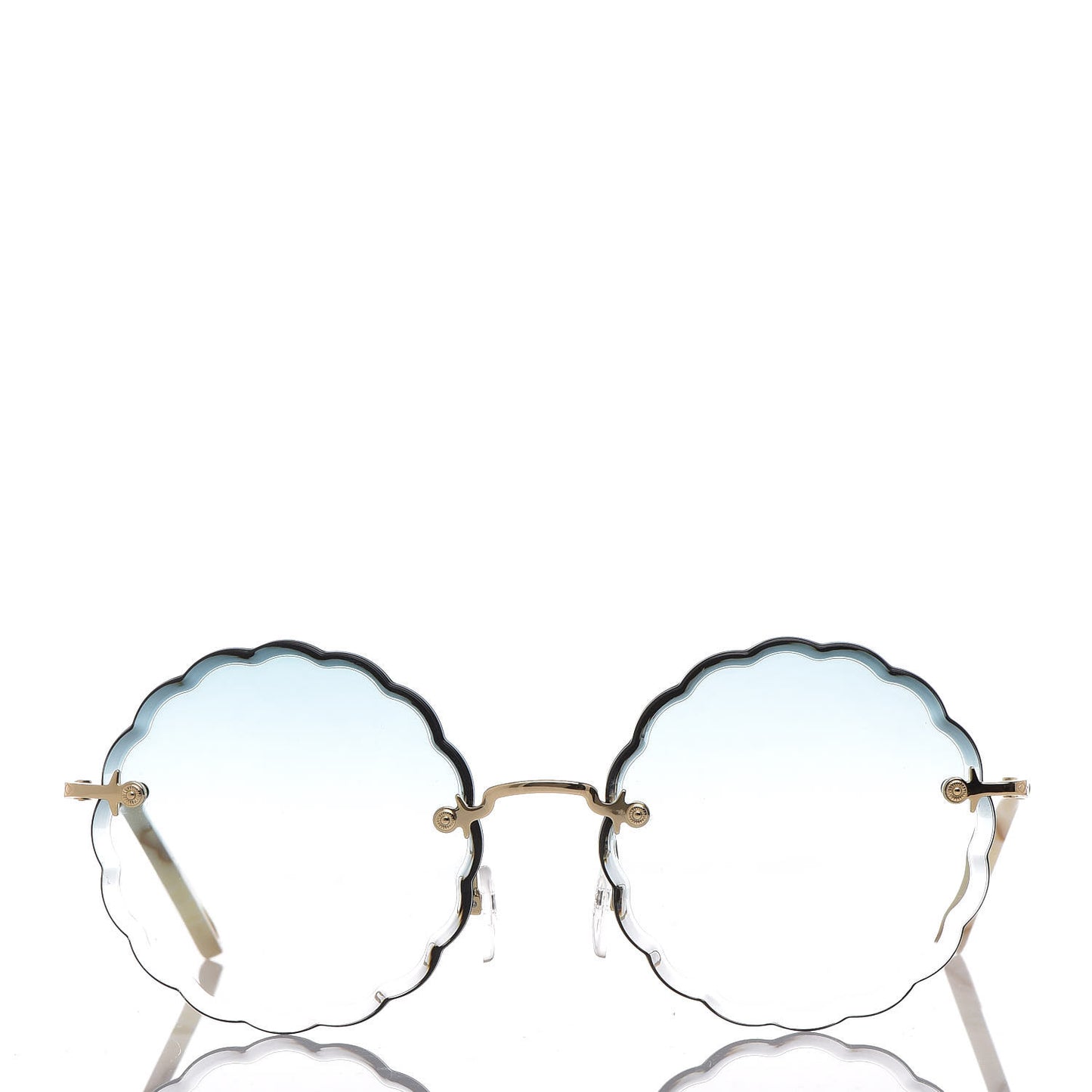 Rosie Bevelled Round Sunglasses CE142S Gold Gradient Blue