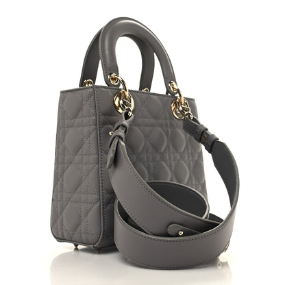 Christian Dior Lambskin Cannage Small My ABCDior Lady Dior Grey 3 of 11