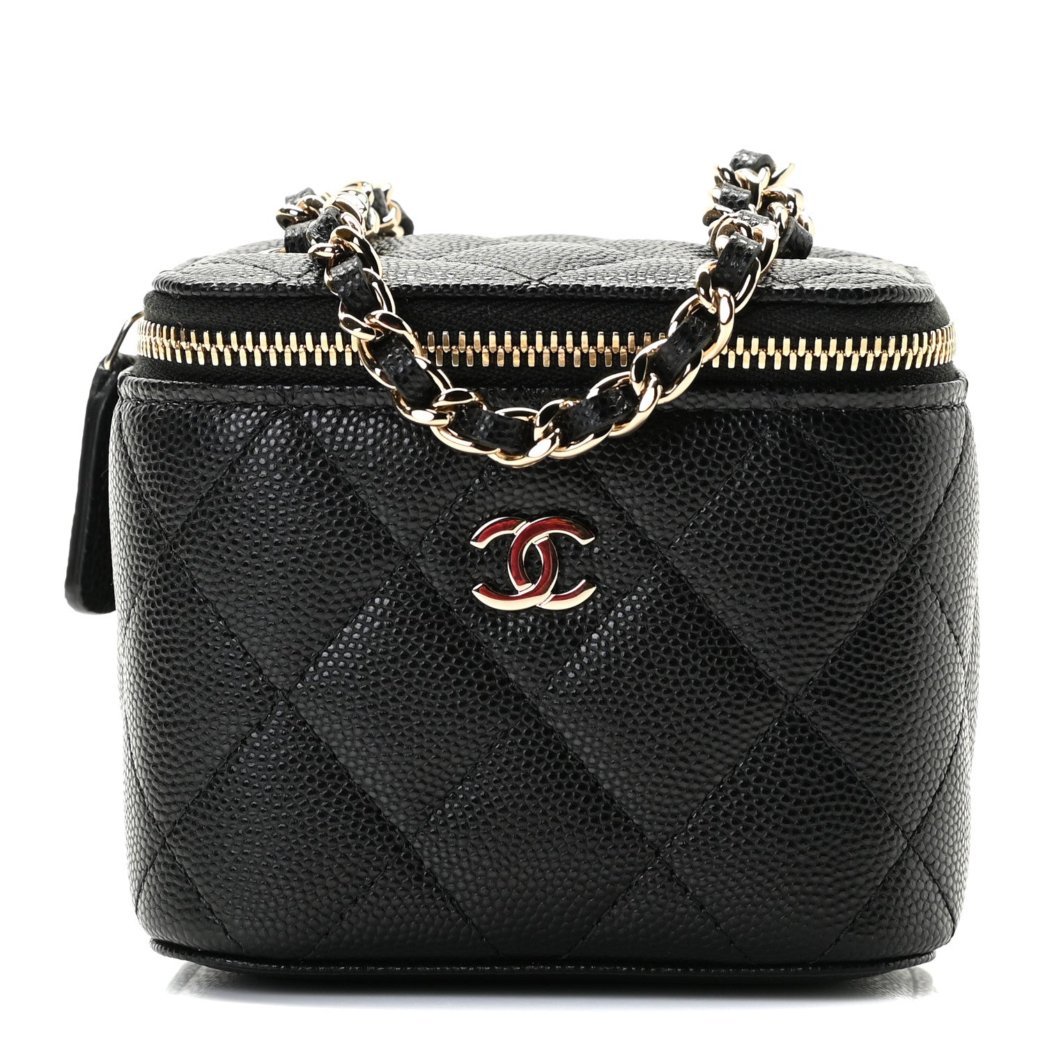 Chanel Caviar Quilted Mini Vanity Case With Chain Black 1 of 8