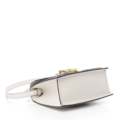Gucci Calfskin Embroidered Mini Sylvie Top Handle Bag White 3 of 18