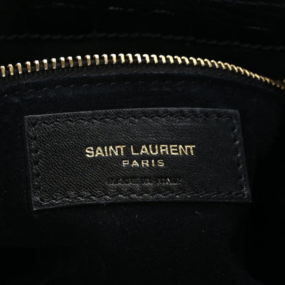 Saint Laurent Calfskin Crocodile Embossed Le 5 A 7 Hobo Black 6 of 9