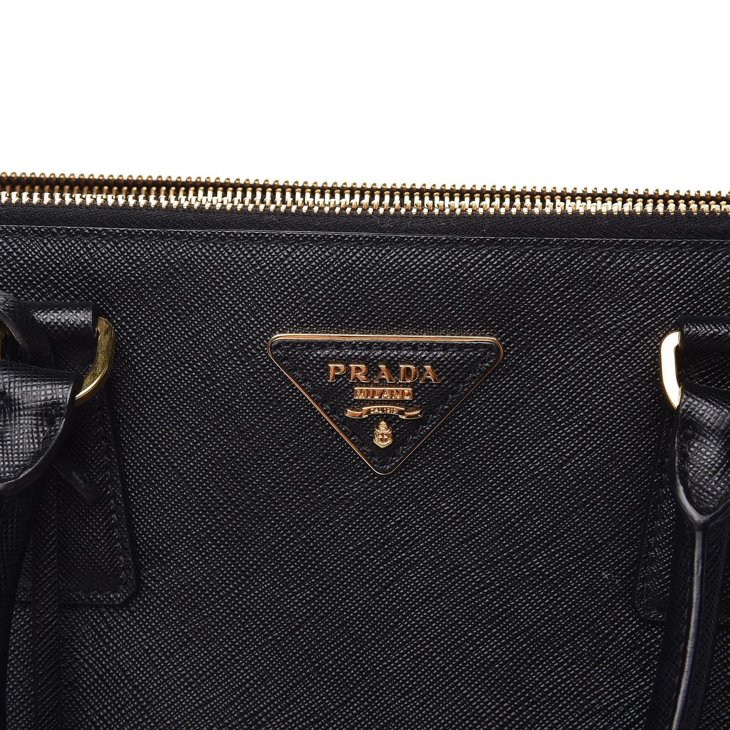 Saffiano Medium Galleria Double Zip Tote Black