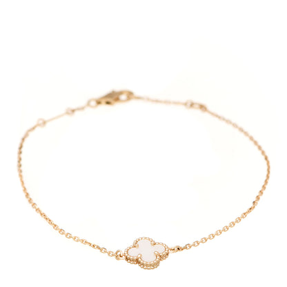 Van Cleef & Arpels 18K Yellow Gold Mother of Pearl Sweet Alhambra Bracelet 1 of 6