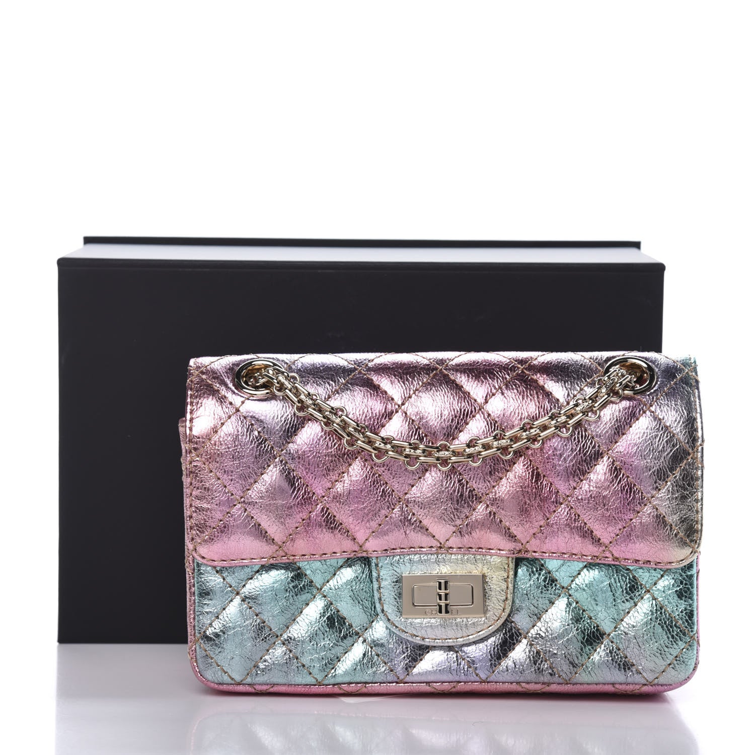 Chanel Metallic Goatskin Quilted Mini 2.55 Reissue Flap Multicolor 11 of 11