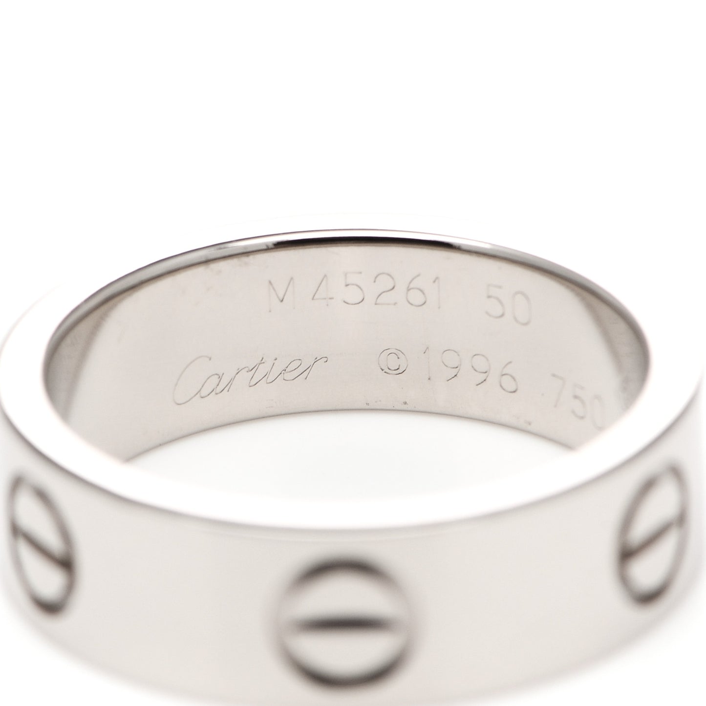 18K White Gold 5.5mm LOVE Ring 50 5.25