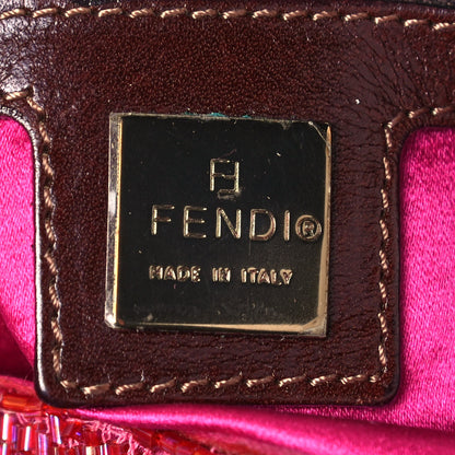 Fendi Beaded Baguette Red Pink 11 of 21