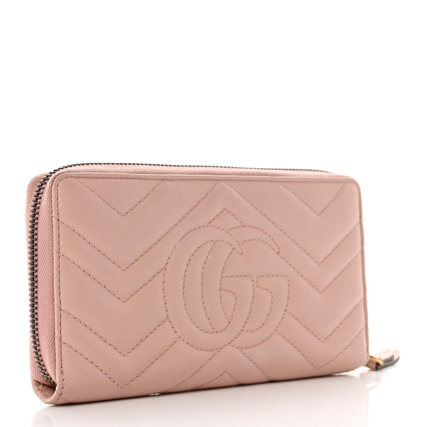 Calfskin Matelasse GG Marmont Zip Around Wallet Perfect Pink