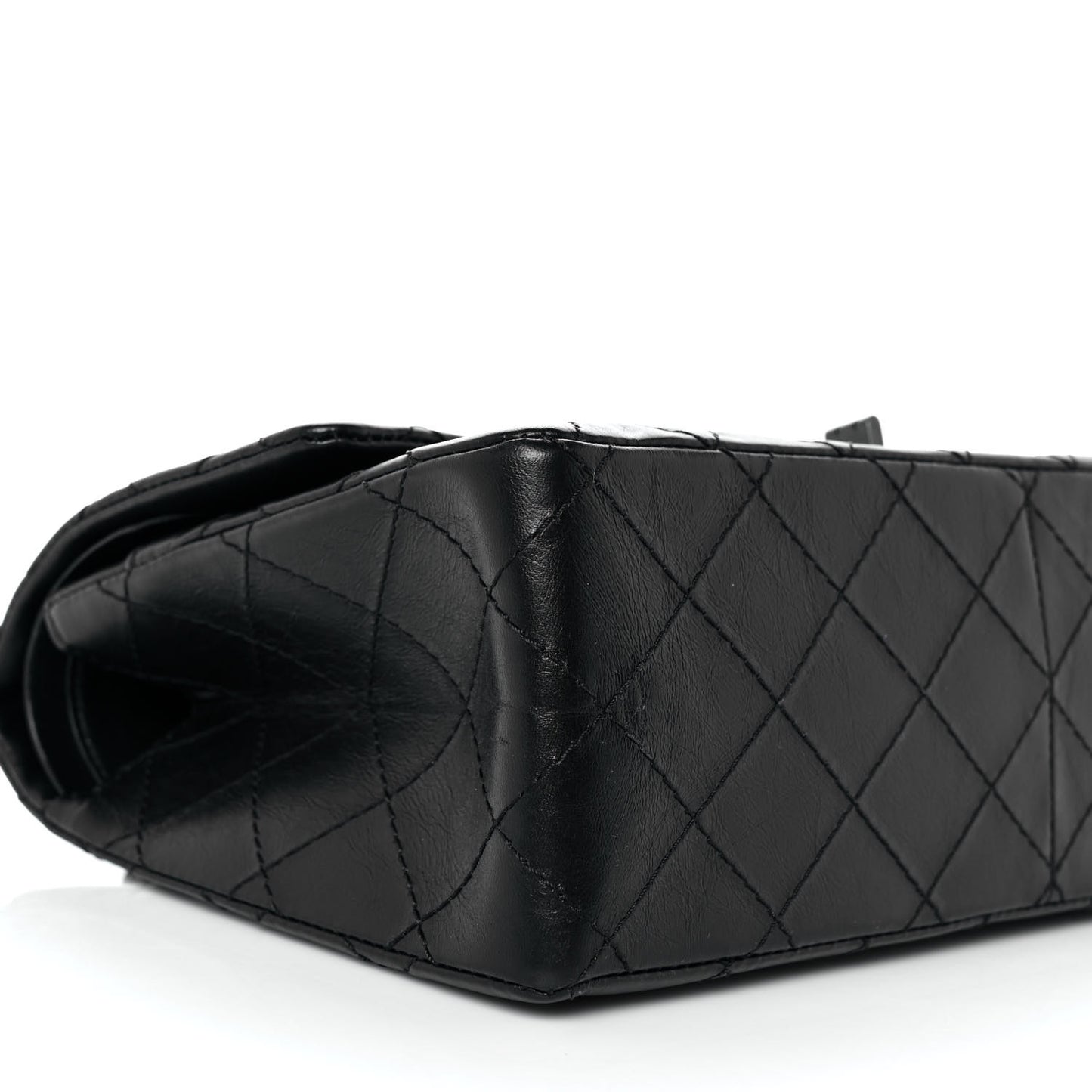 Aged Calfskin Quilted 2.55 Reissue 226 Flap So Black