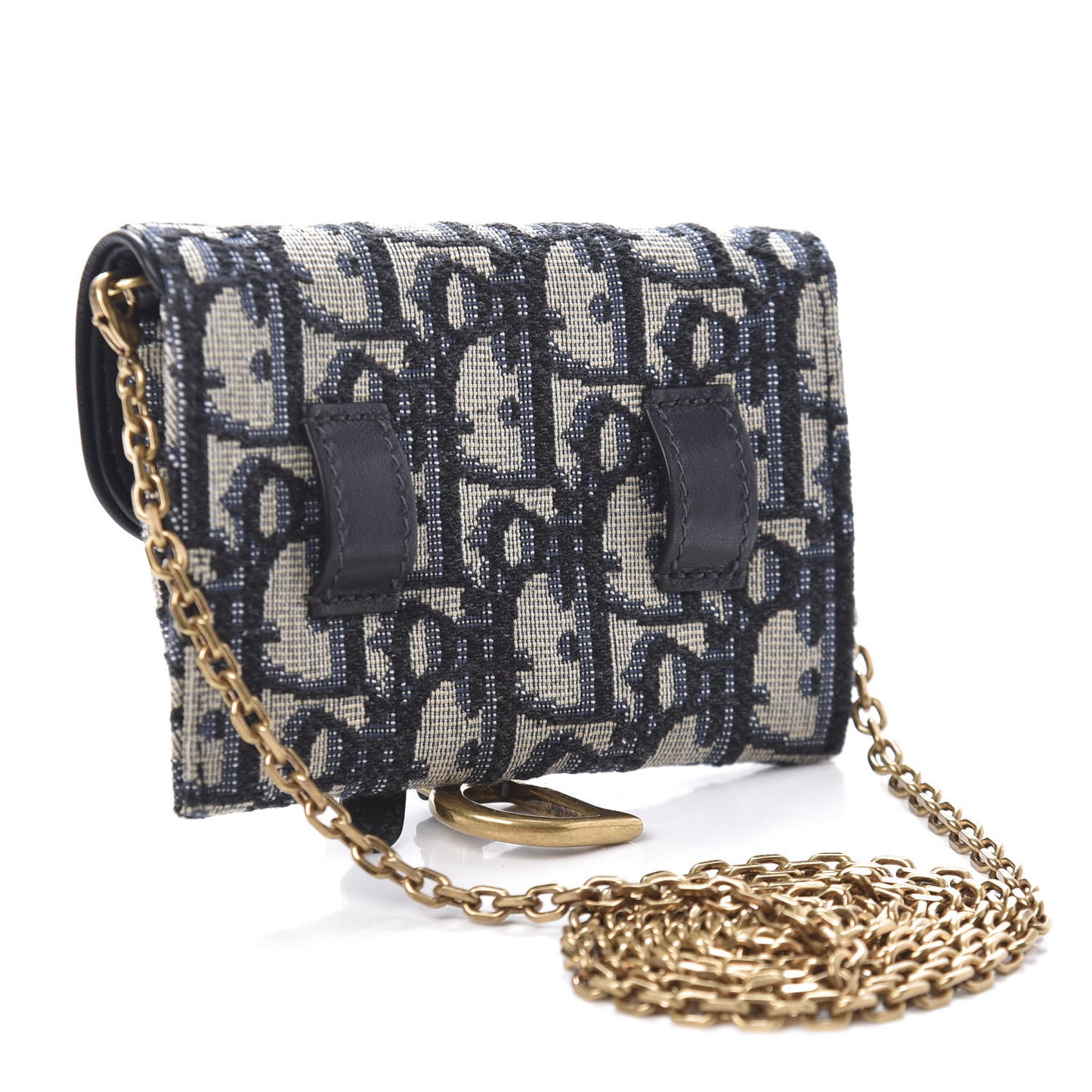 Oblique Nano Saddle Chain Pouch Blue
