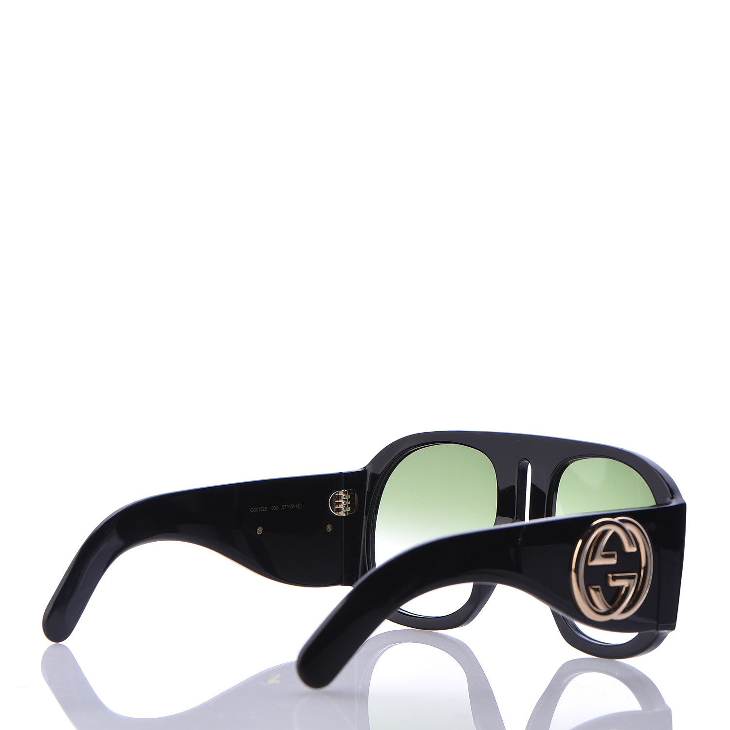 Gucci Oversized Aviator Sunglasses GG0152S Black 4 of 8