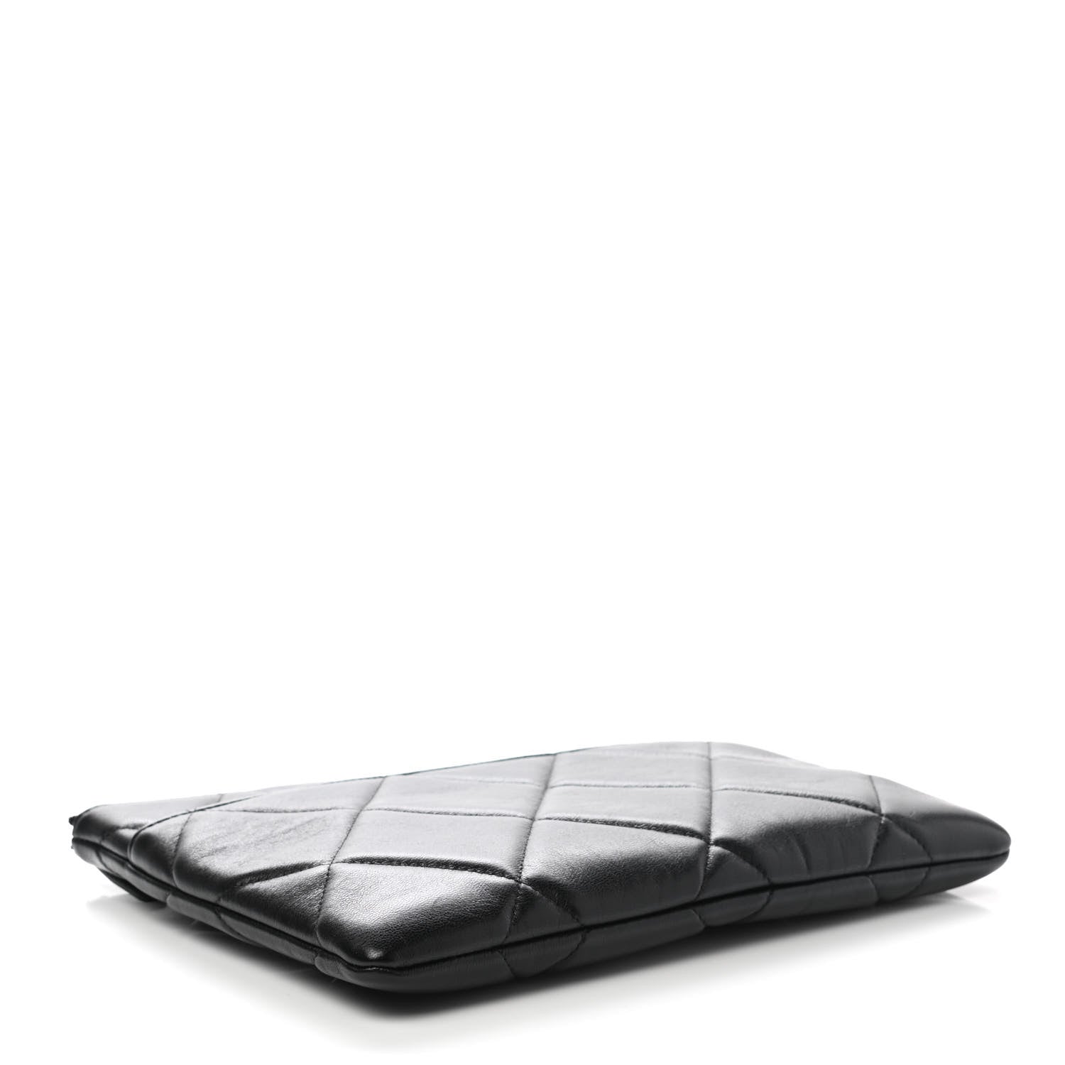 Chanel Goatskin Quilted Chanel 19 Pouch Black 4 of 9