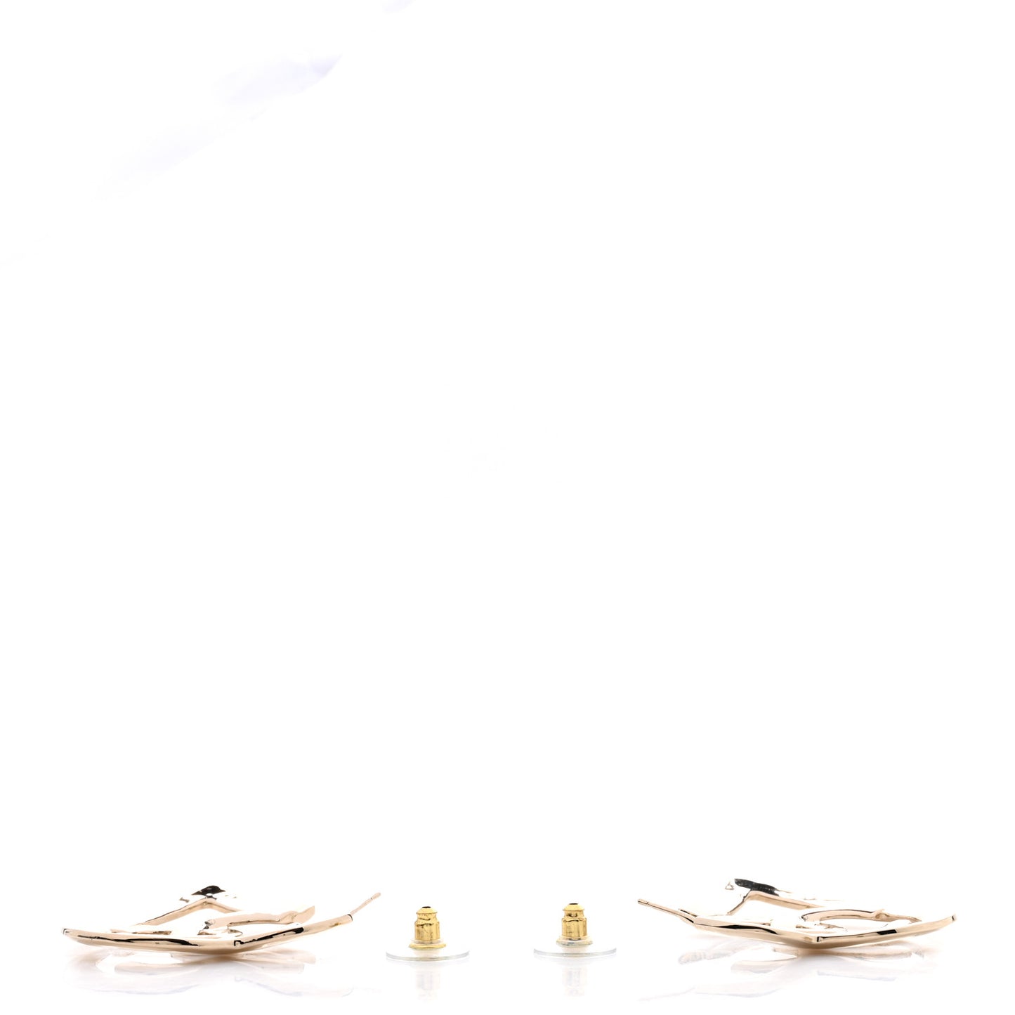 Metal CC Heart Coco In Love Hoop Earrings Gold