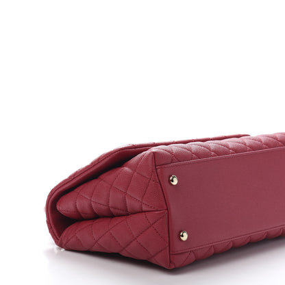 Chanel Caviar Quilted Small Coco Handle Flap Dark Pink 8 of 12