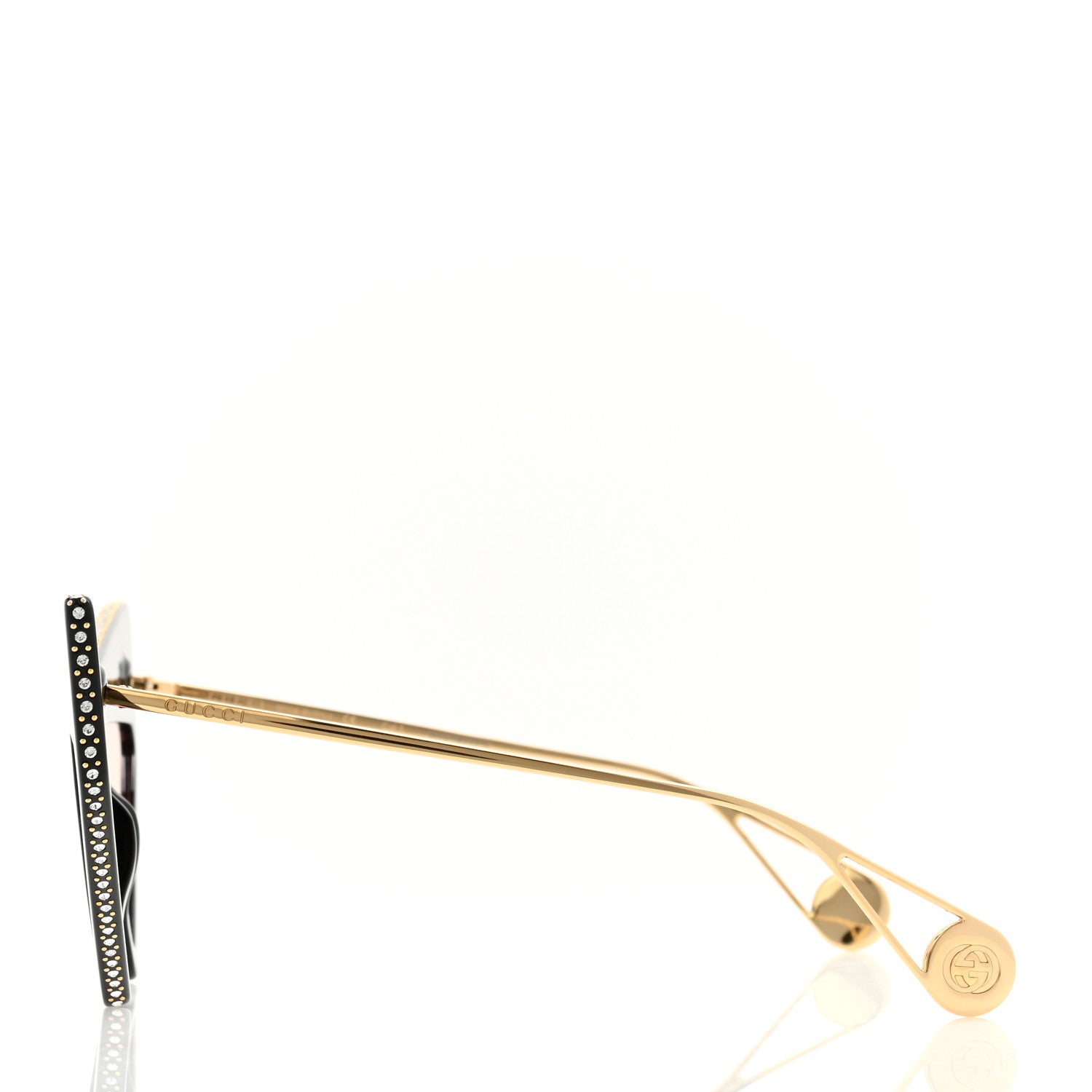 Gucci Acetate Crystal Geometric Sunglasses GG0430S Black 3 of 8