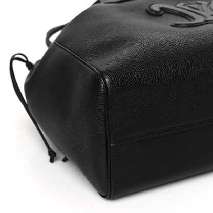 Celine Grained Calfskin Cuir Triomphe Cabas Drawstring Black 7 of 8