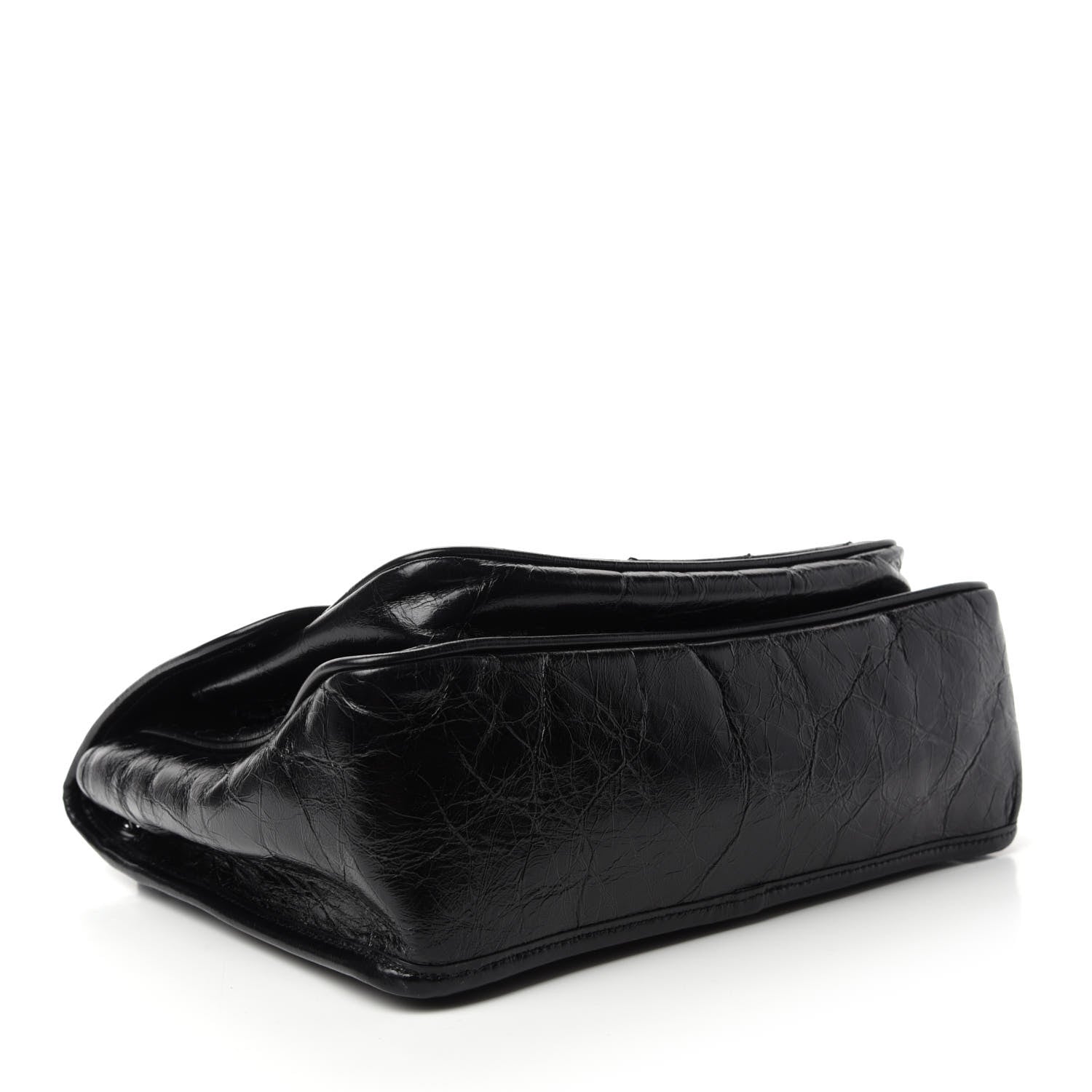 Saint Laurent Crinkled Calfskin Matelasse Monogram Medium Niki Chain Satchel Black 5 of 12