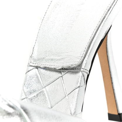 Bottega Veneta Laser Nappa Maxi Intrecciato Lido 90mm Mule Sandals 38 Silver 8 of 9