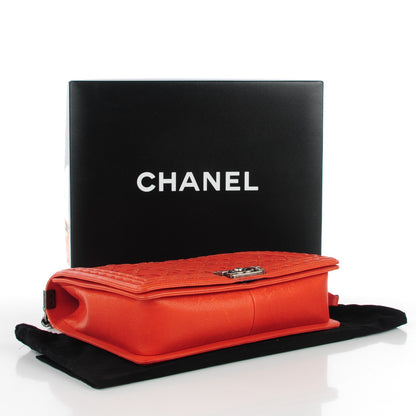 Chanel Caviar Calfskin Stitched Large Boy Flap Dark Orange 4 of 9