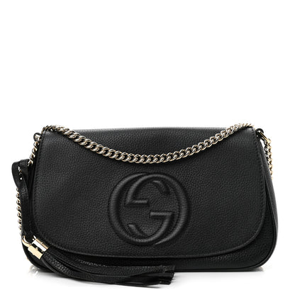 Gucci Pebbled Calfskin Medium Soho Flap Crossbody Black 1 of 10