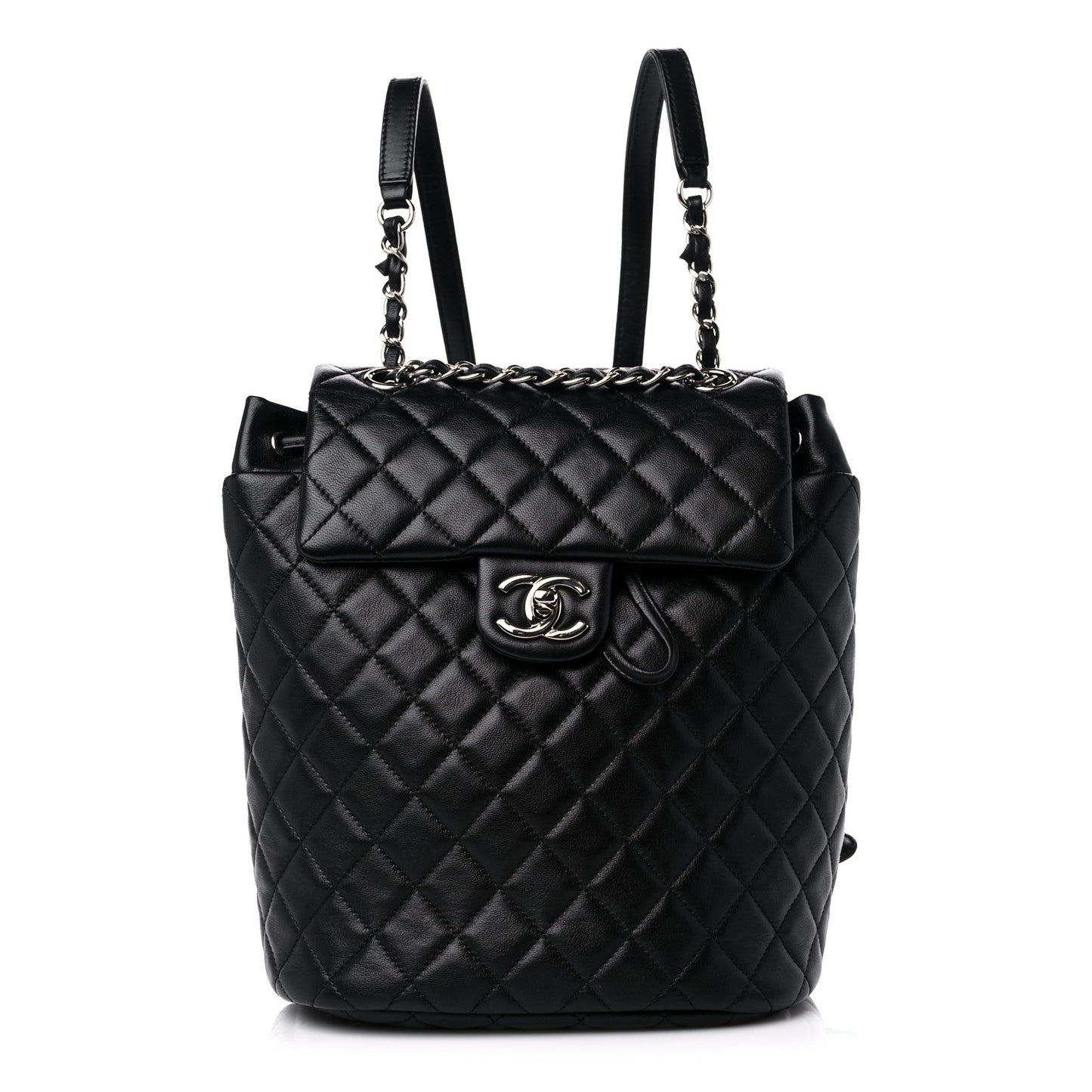 Lambskin Quilted Small Urban Spirit Backpack Black