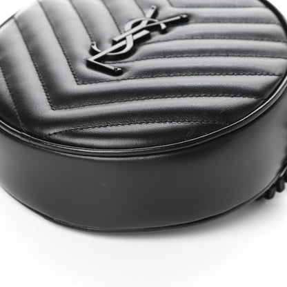 Saint Laurent Calfskin Matelasse Chevron Round Vinyle Camera Bag Black 9 of 9