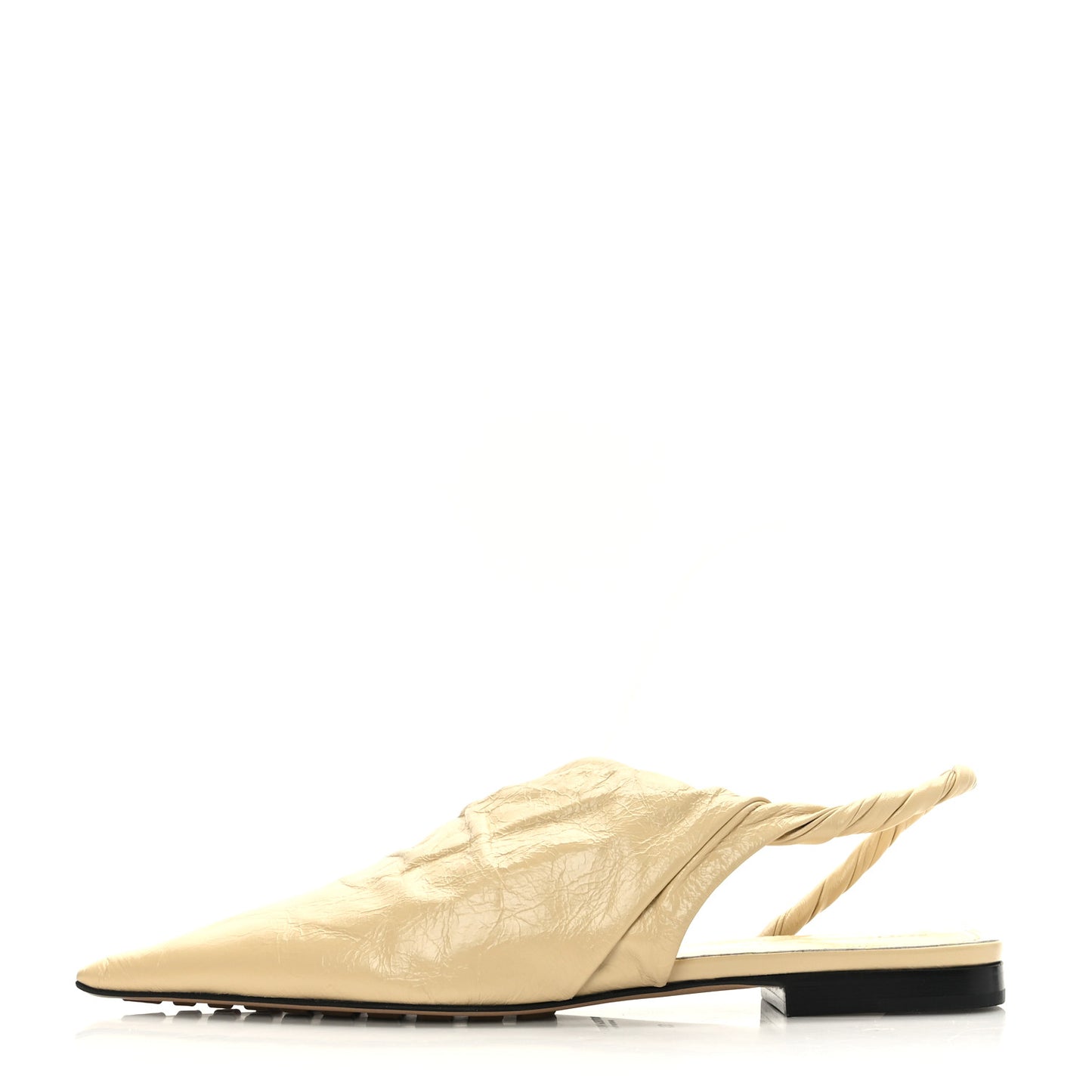 Shiny Light Nappa BV Point Ballet Flats 37 Butter