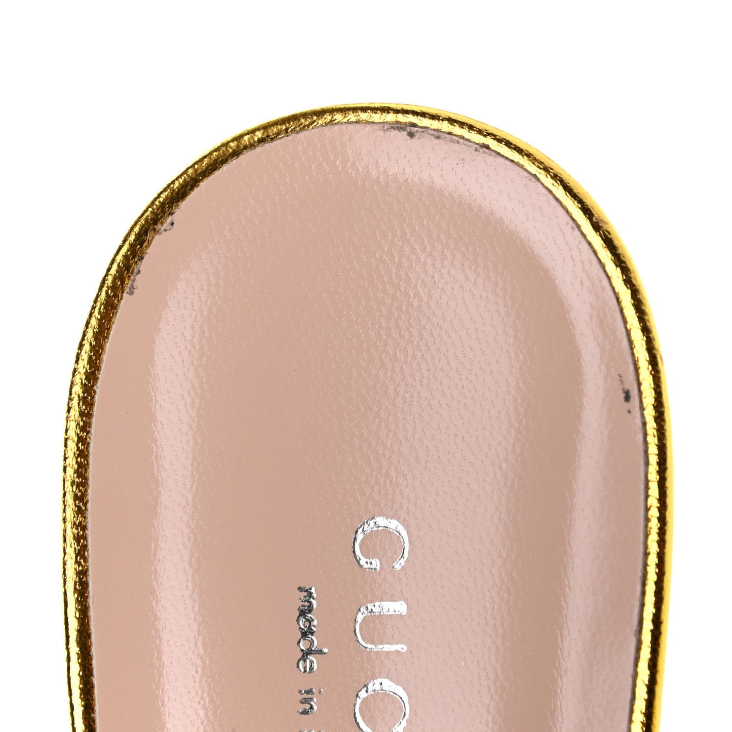 Metallic Nappa Crawford Knot Mid Heel Slide Sandals 39.5 Gold