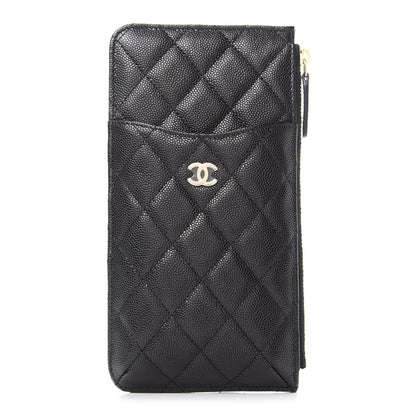 Chanel Caviar Quilted Classic Flat Wallet Pouch Black 1 of 8