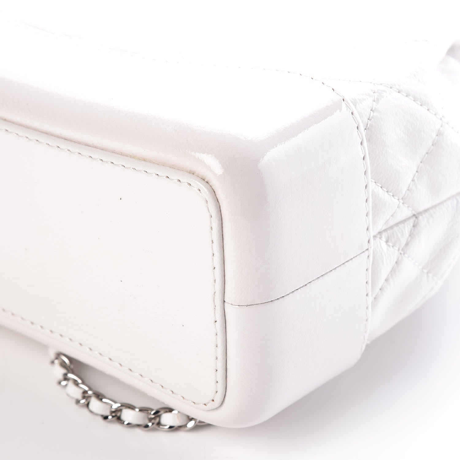 Chanel Patent Goatskin Quilted Small Gabrielle Backpack White 9 of 10