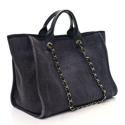 Chanel Woven Straw Raffia Medium Deauville Tote Black 3 of 9
