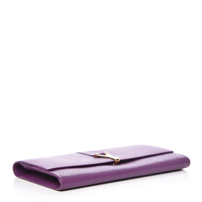 Saint Laurent Textured Calfskin Classic Y Document Case Clutch Purple 4 of 9