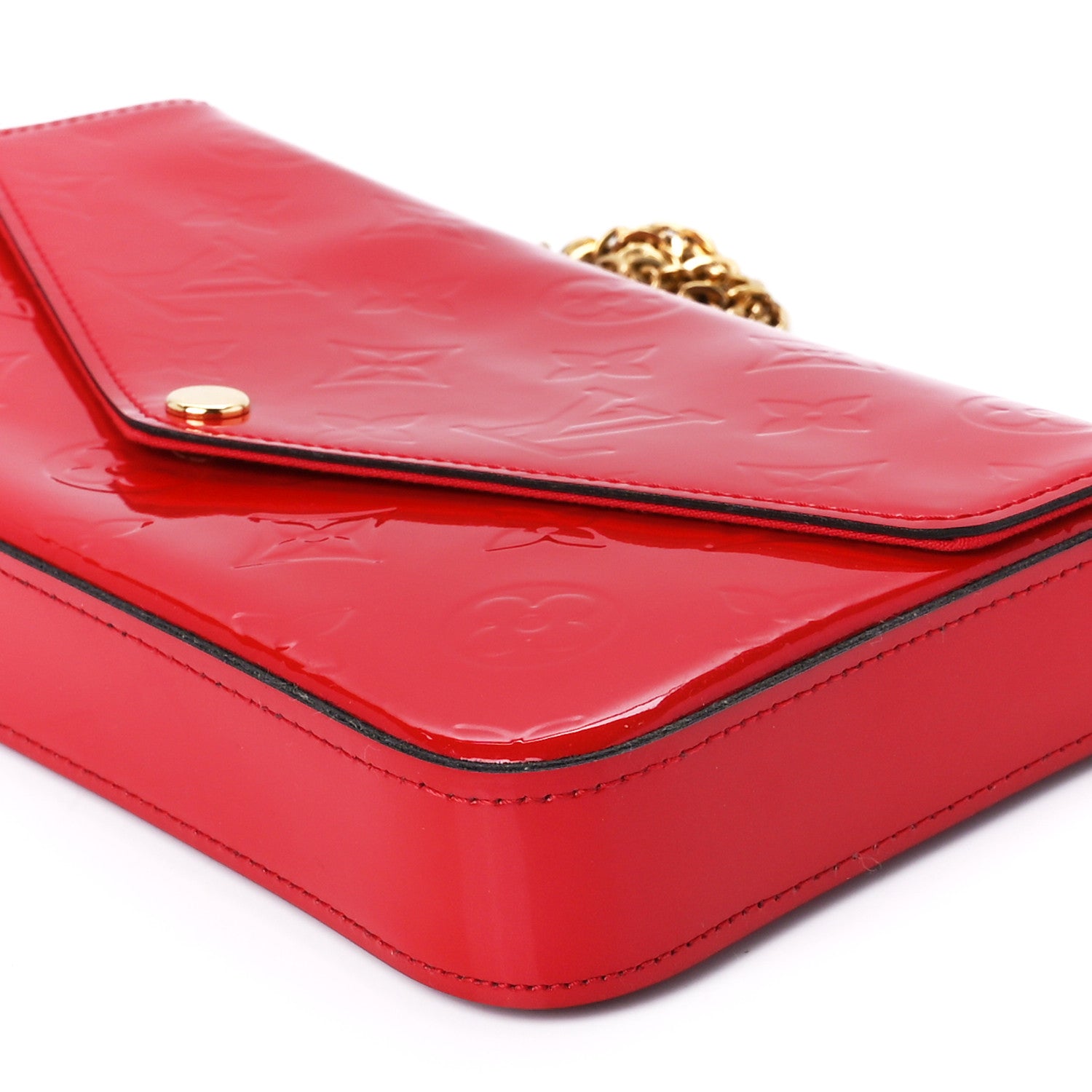 Louis Vuitton Vernis Felicie Pochette Chain Wallet Cherry 14 of 14