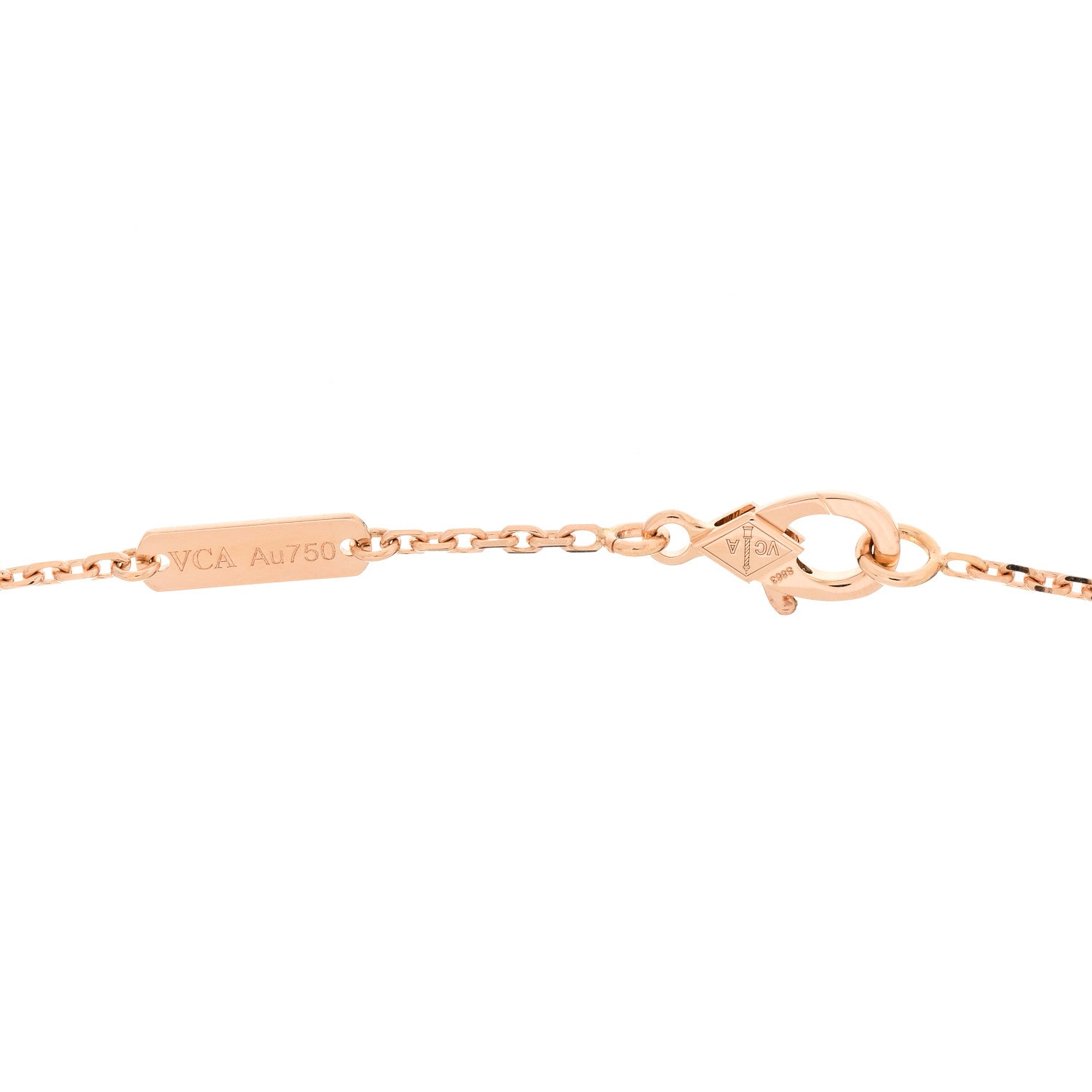 Van Cleef & Arpels 18K Rose Gold Gray Mother of Pearl Vintage Alhambra Pendant Necklace 2 of 5