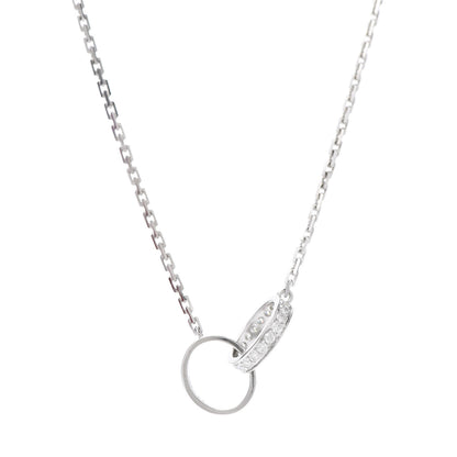 Cartier 18K White Gold Diamond Interlocking LOVE Necklace 4 of 8