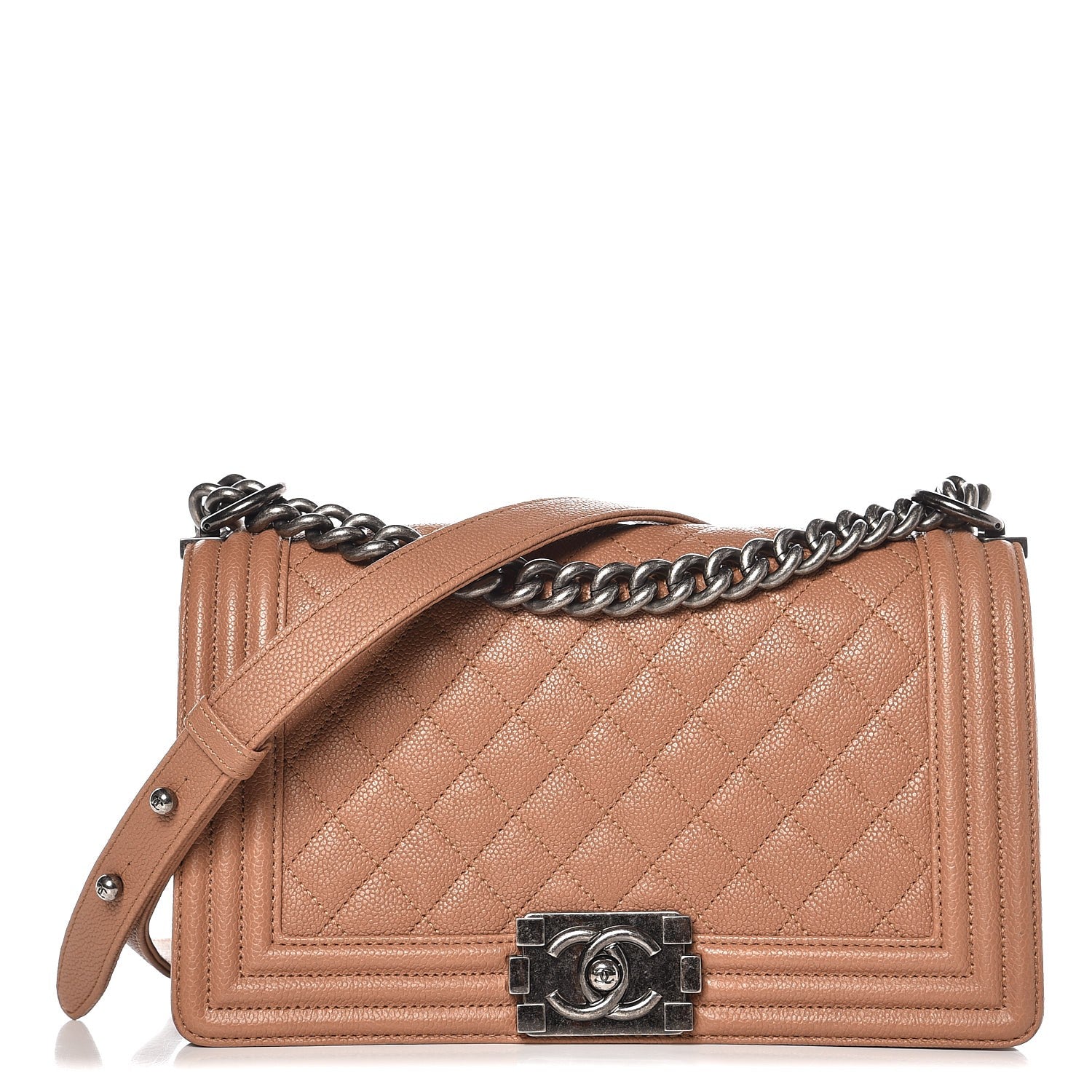 Chanel Caviar Quilted Medium Boy Flap Camel 1 of 9