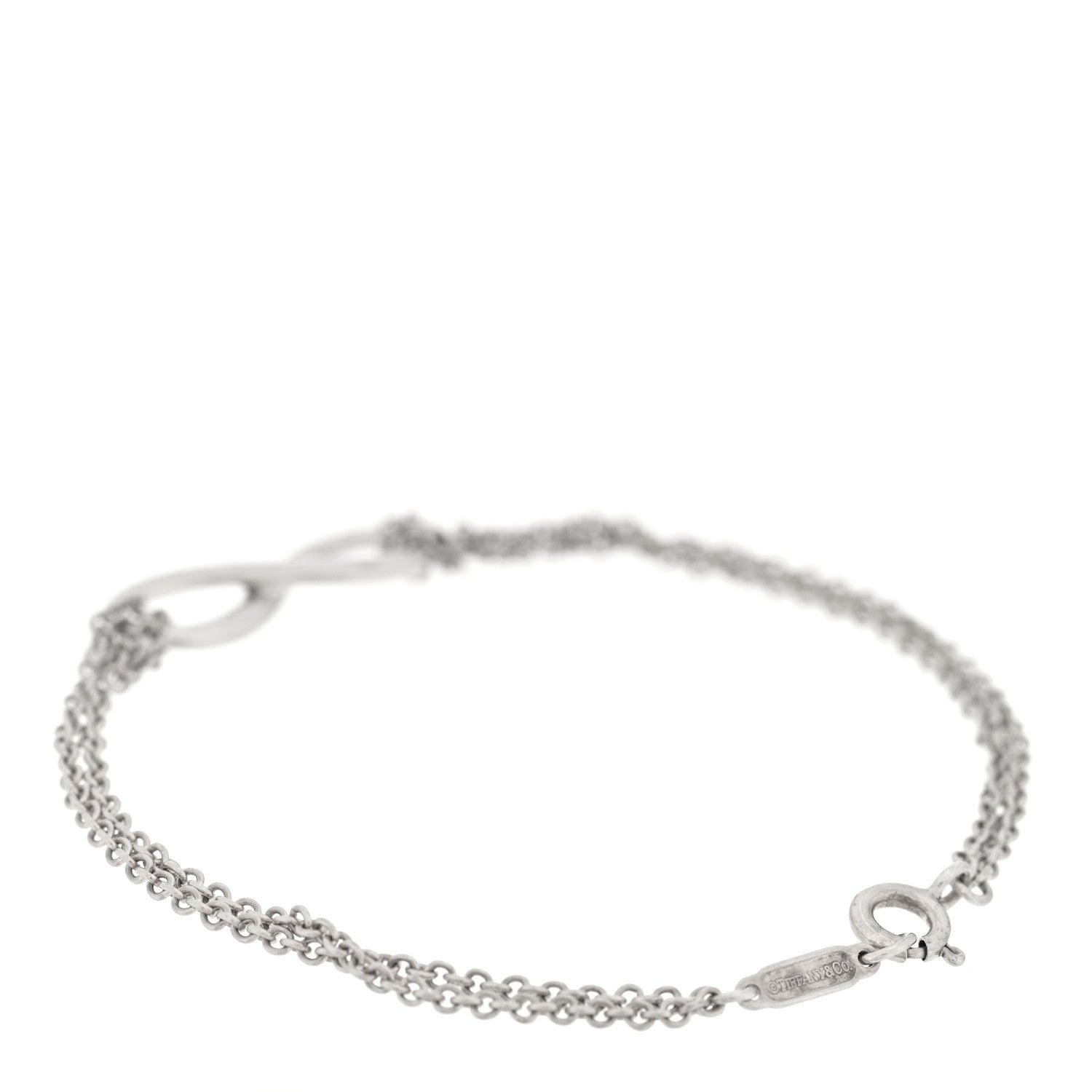 Tiffany Sterling Silver Infinity Double Chain Bracelet 2 of 3